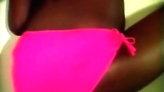Black Teenager Plays With Her Massive Big Breasts